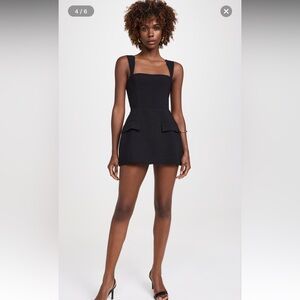 Amanda Uprichard Black Bethany Skort Romper Dress